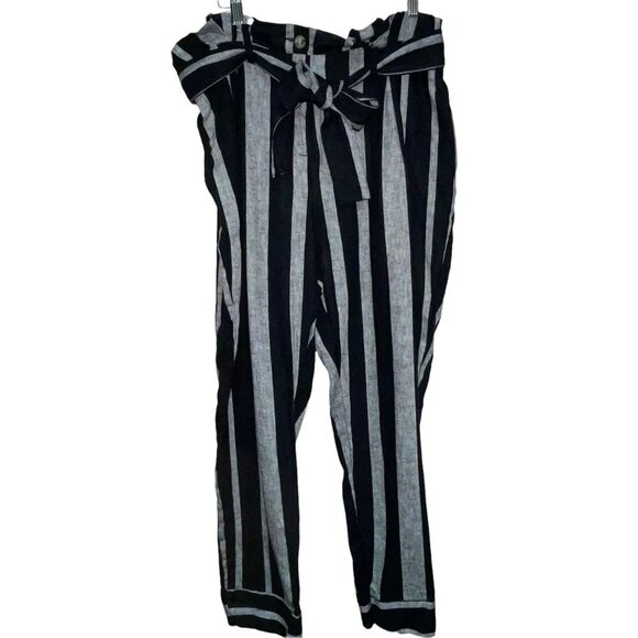 NEW! Who What Wear Linen Rayon Blend Paperbag Waist Pants Women's Size 12 - Picture 2 of 9